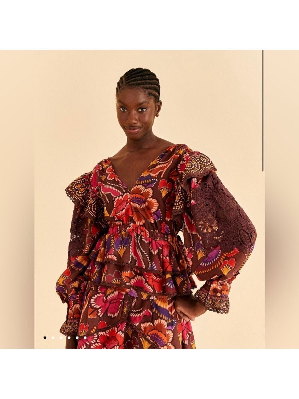 Farm Rio Brown Bright Flora Blouse